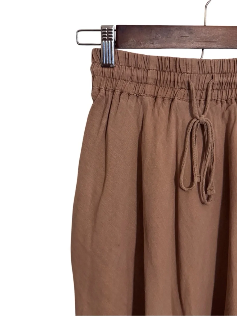 Len Ok Size Small Cream Linen Midi Length Skirt Boho Western Cottagecore Hippie - Picture 2 of 6